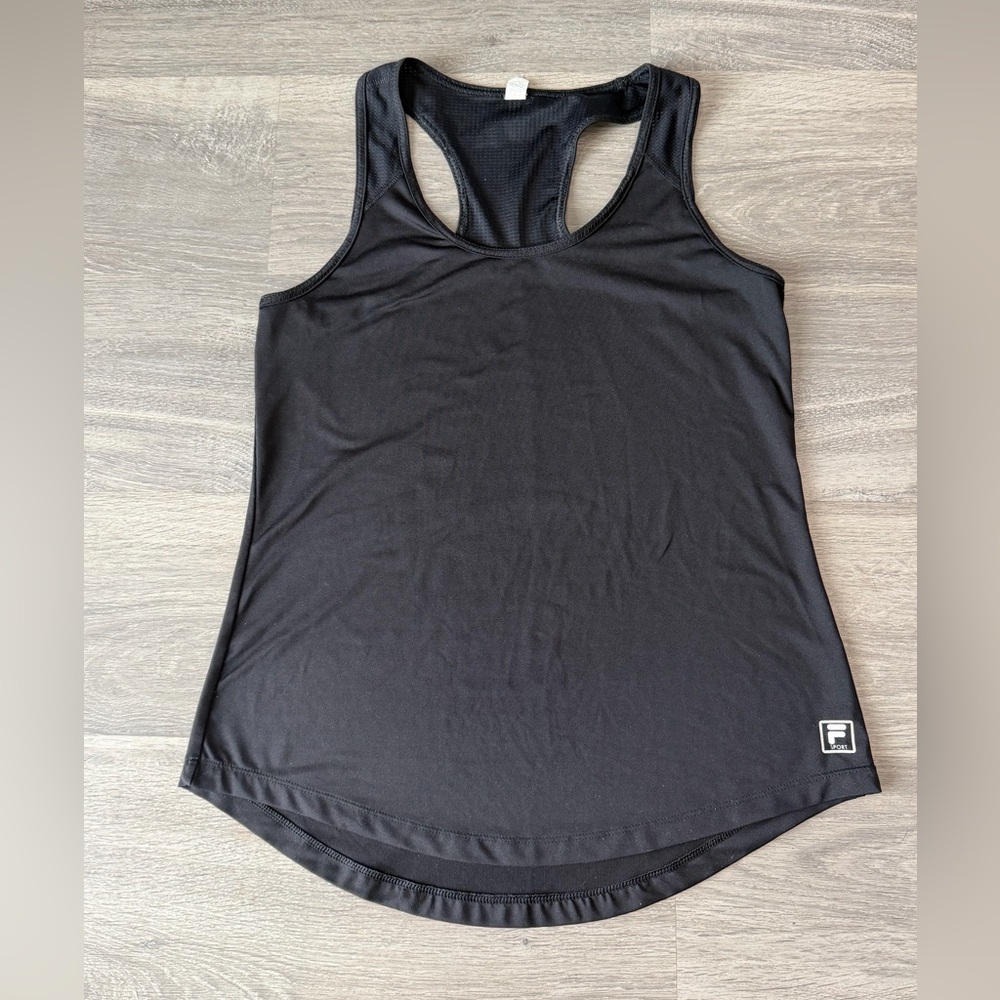 FILA Sport Black Racerback Active Tank Top Size Small